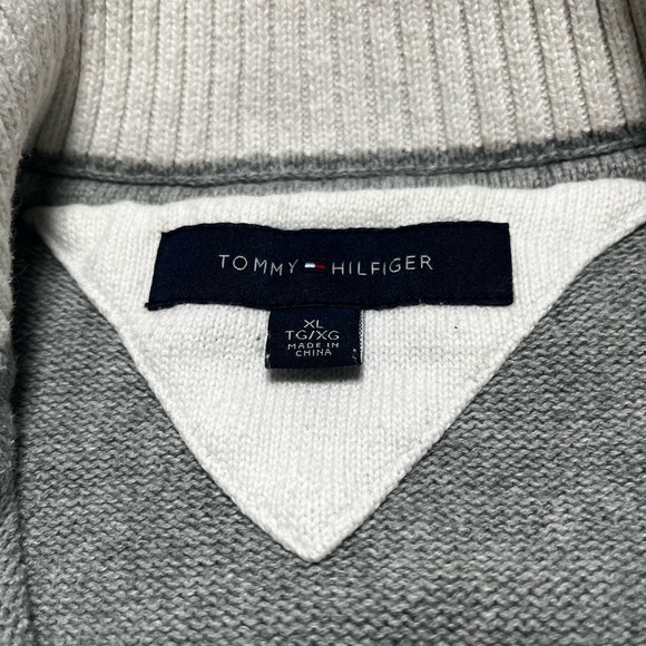 Tommy Hilfiger Grey Zip Up Sweater - Picture 3 of 6
